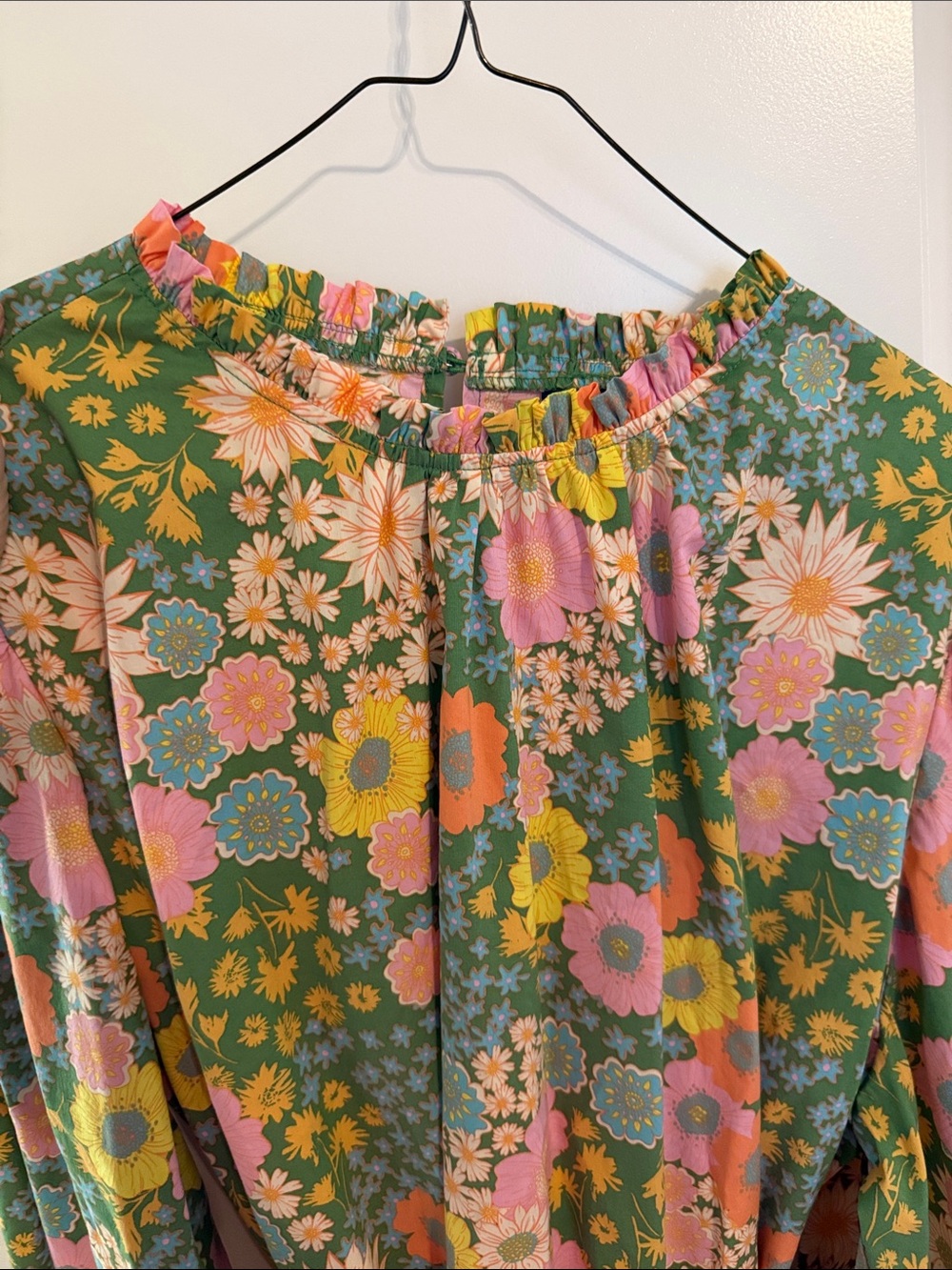 Scoop Women’s floral tiered mini dress retro floral print and puff sleeves XXXL - Picture 5 of 10
